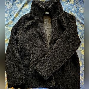 NWOT Black teddy coat, size large $32